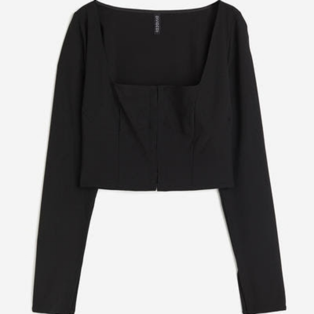 2/$20 Alternative Punk Black Square Neck Crop Top